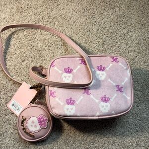 NWT Juicy Couture Haunted Couture Skull Camera Bag Crossbody Pink Y2K + Coin Bag